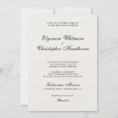 Invitation Elegant Minimalist Ivory Calligraphy Wedding (Devant)