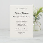 Invitation Elegant Minimalist Ivory Calligraphy Wedding (Debout devant)