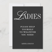 Invitation Elegant Minimalist Ladies Bathroom Basket Sign (Devant)