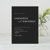 Invitation Elegant Minimalist Modern Black Photo Wedding (Debout devant)