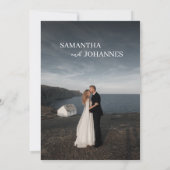 Invitation Elegant Minimalist Modern Green Photo Wedding  (Dos)