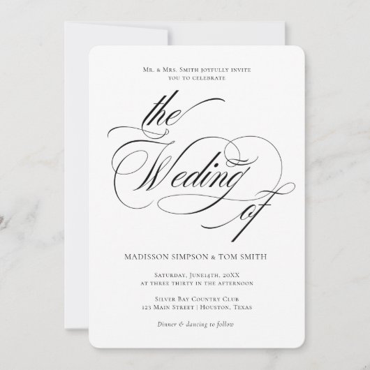 Invitation Elegant Minimalist modern Wedding (Devant)