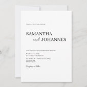 Invitation Elegant Minimalist Modern White Photo Wedding  (Devant)