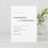 Invitation Elegant Minimalist Modern White Photo Wedding  (Debout devant)