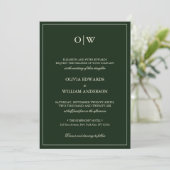 Invitation Elegant Minimalist Monogram Wedding (Debout devant)