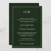 Invitation Elegant Minimalist Monogram Wedding (Devant / Derrière)