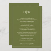 Invitation Elegant Minimalist Monogram Wedding (Devant / Derrière)