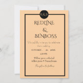Invitation Elegant Minimalist Peach & Black Wedding (Devant)