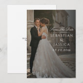 Invitation Elegant Minimalist Photo Save The Date (Devant / Derrière)