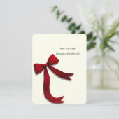 Invitation Elegant Minimalist Red Bow Bridesmaid Proposal (Debout devant)