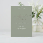 Invitation Elegant Minimalist Sage Green Rehearsal Dinner   (Debout devant)