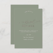 Invitation Elegant Minimalist Sage Green Rehearsal Dinner   (Devant / Derrière)