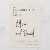 Invitation Elegant Minimalist Script Photo QR Code Wedding (Devant)