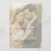 Invitation Elegant Minimalist Transparent Photo Wedding (Devant)