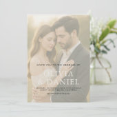 Invitation Elegant Minimalist Transparent Photo Wedding (Debout devant)