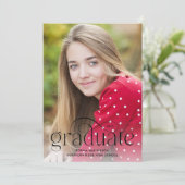 Invitation Elegant Minimalist Type Photo Graduation Party (Debout devant)