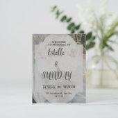 Invitation Elegant Minimalist Wedding Welcome Sign (Debout devant)