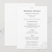 Invitation Elegant Minimalist Winter Wedding Details Card (Devant / Derrière)