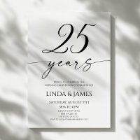 Élégant Minimaliste 25e Anniversaire de Mariage