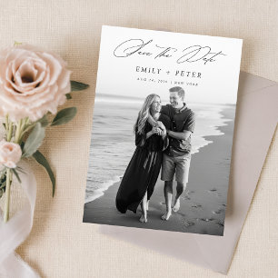 Invitation Élégant Minimaliste 2 Photo QR Code Enregistrer La