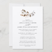 Invitation Élégant minimaliste Automne Eucalyptus Mariage (Devant)
