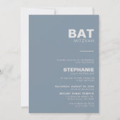 Invitation Élégant minimaliste Bat mitzvah bleu (Devant)