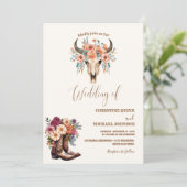 Invitation Élégant minimaliste Boho Western Cowboy Mariage (Debout devant)