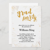 Invitation Élégant minimaliste Brossé Charm Graduation Party (Devant / Derrière)