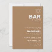 Invitation Élégant minimaliste Brown Bar Mitzvah (Devant)