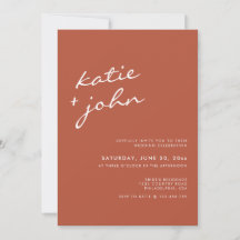 Élégant minimaliste calligraphie Mariage en terre 