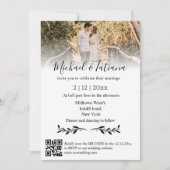 Invitation élégant minimaliste code qr rsvp mariage photo (Devant)