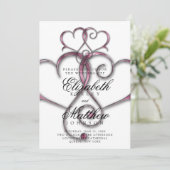 Invitation Élégant minimaliste Coeur rose (Debout devant)