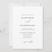 Invitation Élégant minimaliste de script Mariage double face (Devant)