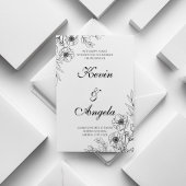 Invitation Élégant minimaliste d'ensemencement floral