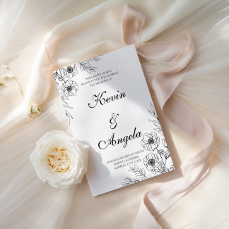 Invitation Élégant minimaliste d'ensemencement floral