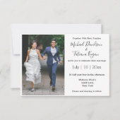Invitation élégant minimaliste design photo mariage (Devant)