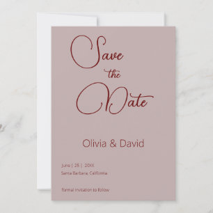Invitation Elégant minimaliste Dusty Rose Mariage