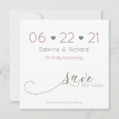 Invitation Élégant minimaliste Dusty Rose Sage Enregistrer la (Devant)