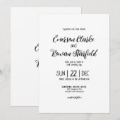 Invitation Élégant minimaliste éditable Mariage (Devant / Derrière)