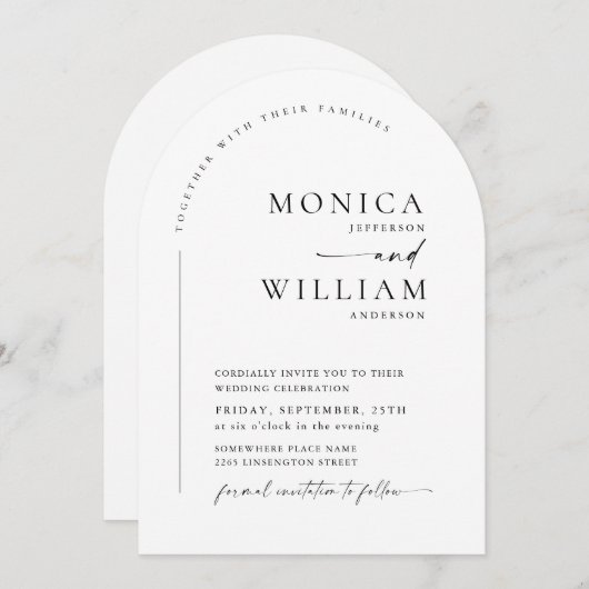 Invitation Élégant minimaliste élégant Mariage de calligraphi (Devant / Derrière)