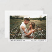 Invitation Élégant Minimaliste Enregistrer La Date Photo Mari (Devant / Derrière)