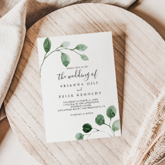 Invitation Elégant minimaliste Eucalyptus Le Mariage De