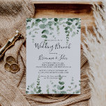 Invitation Elégant minimaliste Eucalyptus Mariage Brunch<br><div class="desc">Cet élégant brunch minimaliste à l'eucalyptus mariage est parfait pour un événement moderne. L'aménagement comprend des branches et des feuilles d'eucalyptus botaniques élégants dessinés à la main dans des aquarelles.</div>