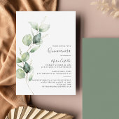 Invitation Elégant minimaliste Eucalyptus Quinceanera