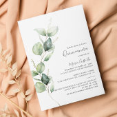 Invitation Elégant minimaliste Eucalyptus Quinceanera