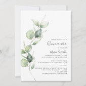 Invitation Elégant minimaliste Eucalyptus Quinceanera (Devant)