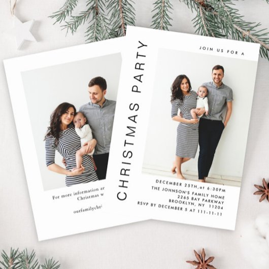 Invitation Élégant minimaliste fête de Noël 2 Photo