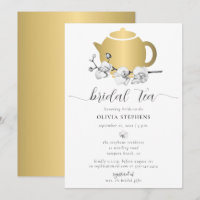Elégant minimaliste Gold Pot Orchid Tea de mariée