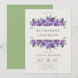 Invitation Élégant minimaliste Lilac Floral Retraite