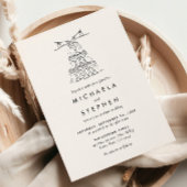 Invitation Élégant minimaliste main tiré Mariage
